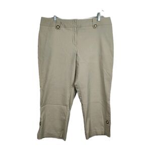 Tribal Stretch-Extensible Capri Pants Women's Size 14 Khaki Stretchy